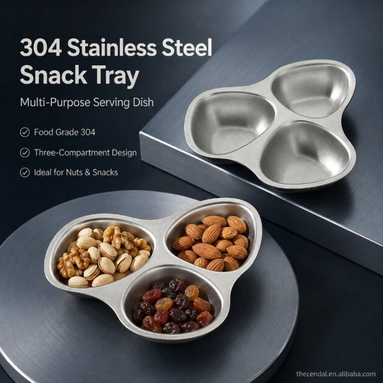 Snow‑flake Frosted Series Exclusive Special Snowflake Frosted Finish 304 Stainless Steel Snack Plate