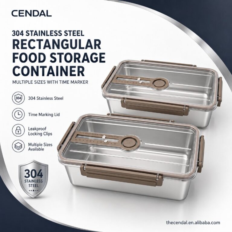 Food Storage 304 Stainless Steel Food-Grade Markable Food Storage Container