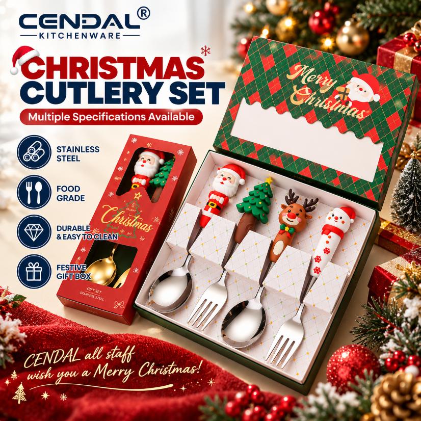 Christmas Tableware Stainless Steel Creative Christmas-Style Cutlery Gift Box Set